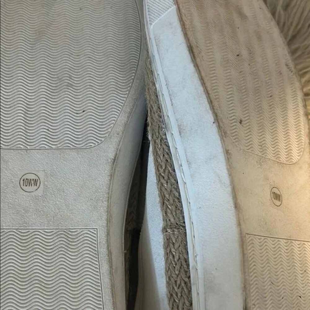 Torrid White Espadrilles with Jute Trim and Canvas Upper size 10 ww